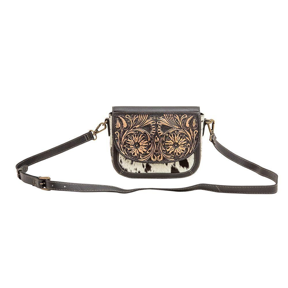 9717 Western Leather Shoulder Bag - Upcycled Crossbody Bag Wiggly Hand